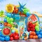 165pcs Summer Tropical Balloon Arch Kit, Pool Beach Party Decorations Hawaiian Luau Party Supplies with Sun Watermelon Explosion Star Foil Balloons for Birthday Baby Shower Party Decorations